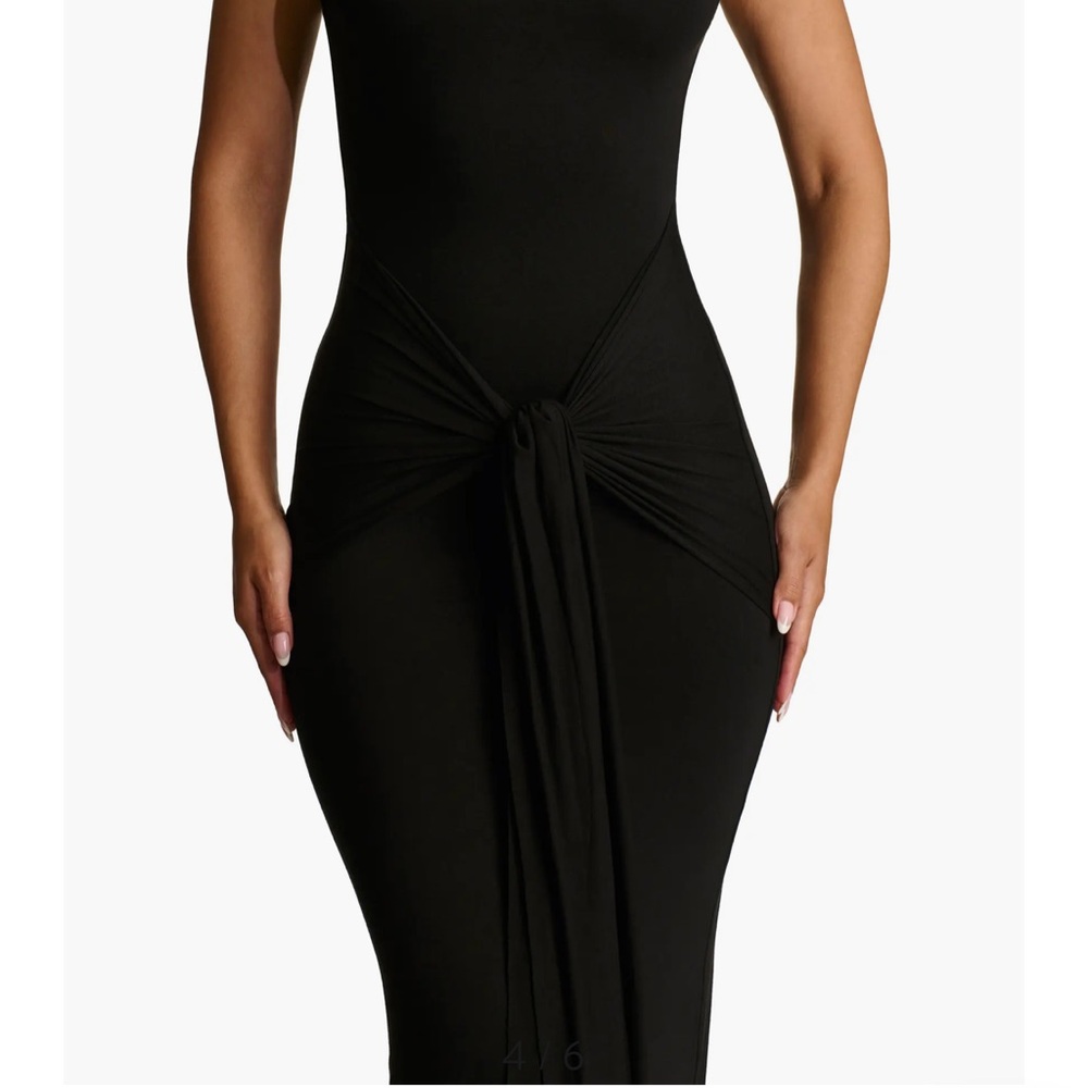 Naked Wardrobe Black Tie Front Maxidress - Picture 2 of 5